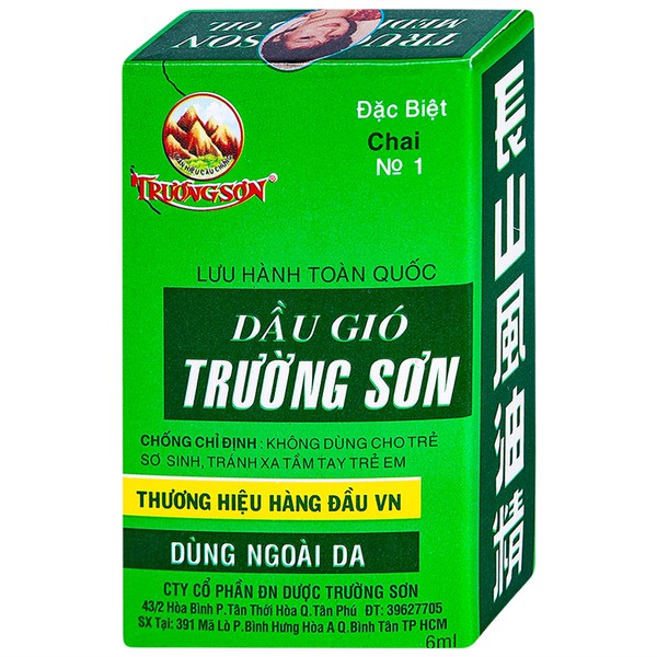 Dầu gió Trường Sơn đặc biệt (H/12chai/6ml) 