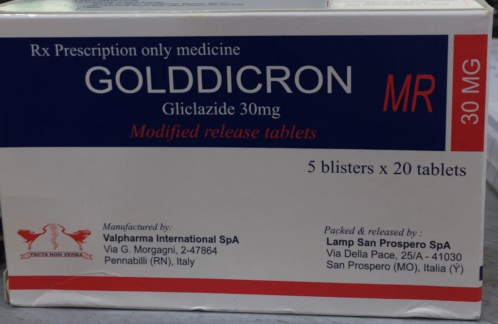 Golddicron MR Gliclazide 30mg Ý (H/100v)