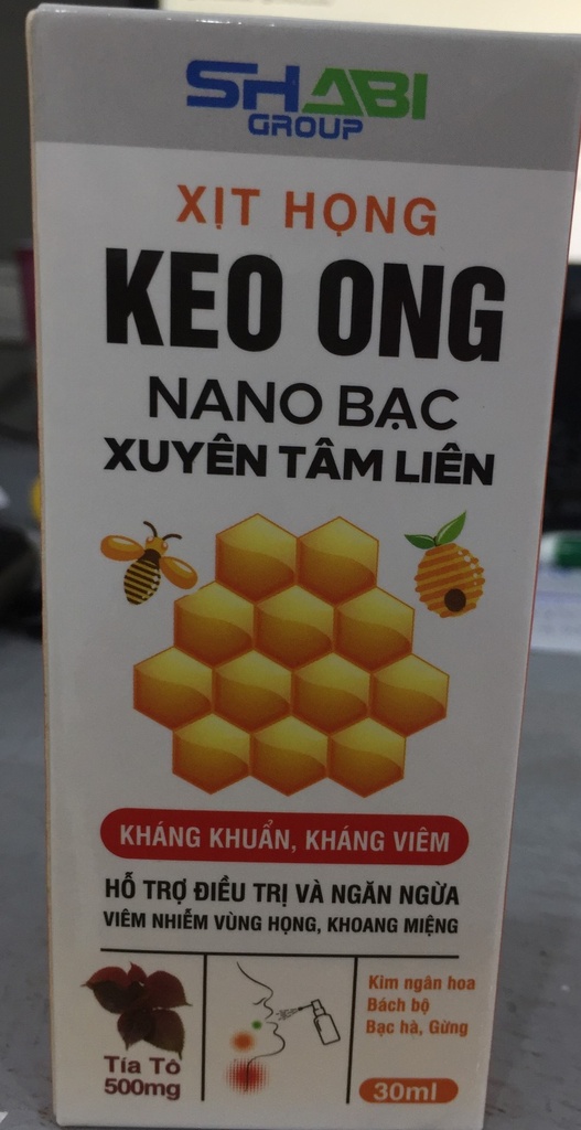 Xịt họng Keo Ong NaNo Bạc Xuyên Tâm Liên Shapbiphar (L/30ml)