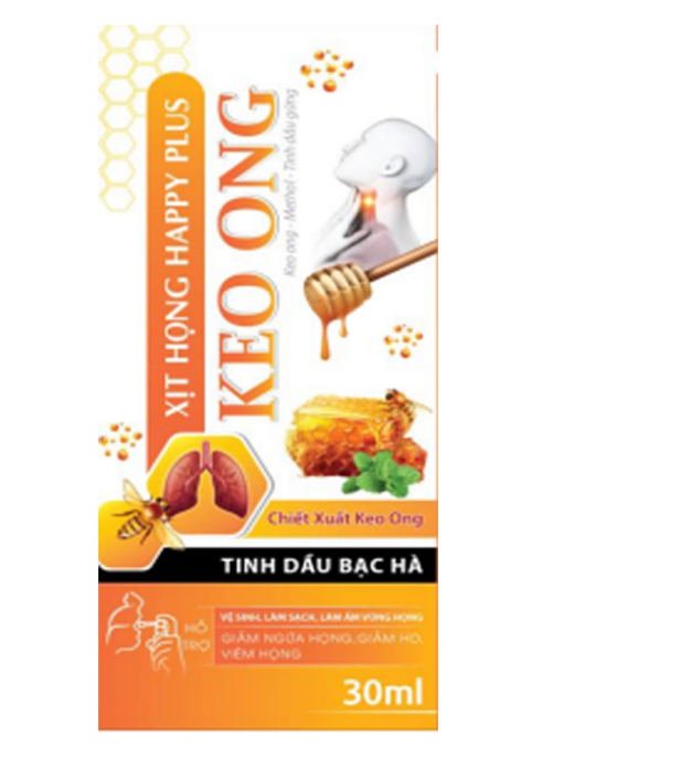 Xịt họng Happy Plus Keo Ong Pháp Âu (L/30ml)