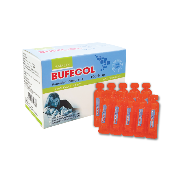 Bufecol Ibuprofen 100mg/5ml Hà Nam (H/20o/10ml) date 11/2024