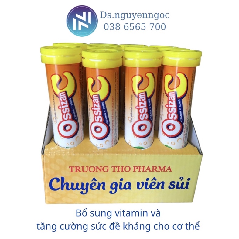 Ossizan Vitamin C 60mg sủi Trường Thọ (Tuýp/20v)