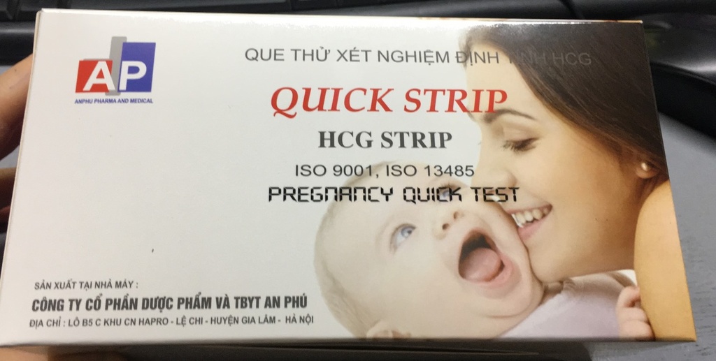 Que thử thai Quickstrip HCG Strip An Phú (H/24 que) Date 08/2027