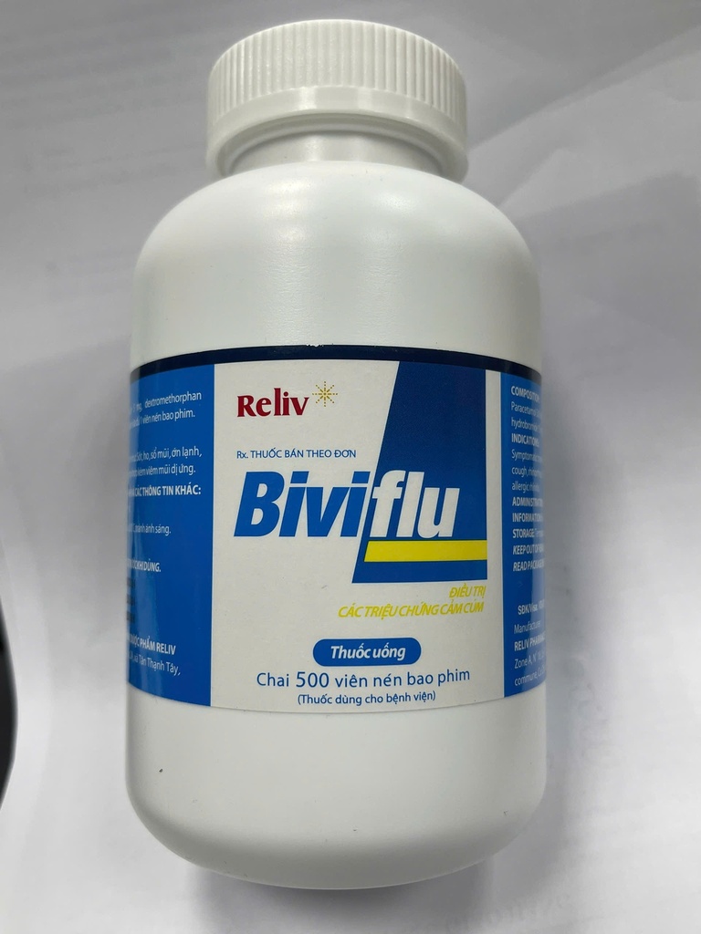 Biviflu paracetamol 500mg Reliv (Lọ/500v)