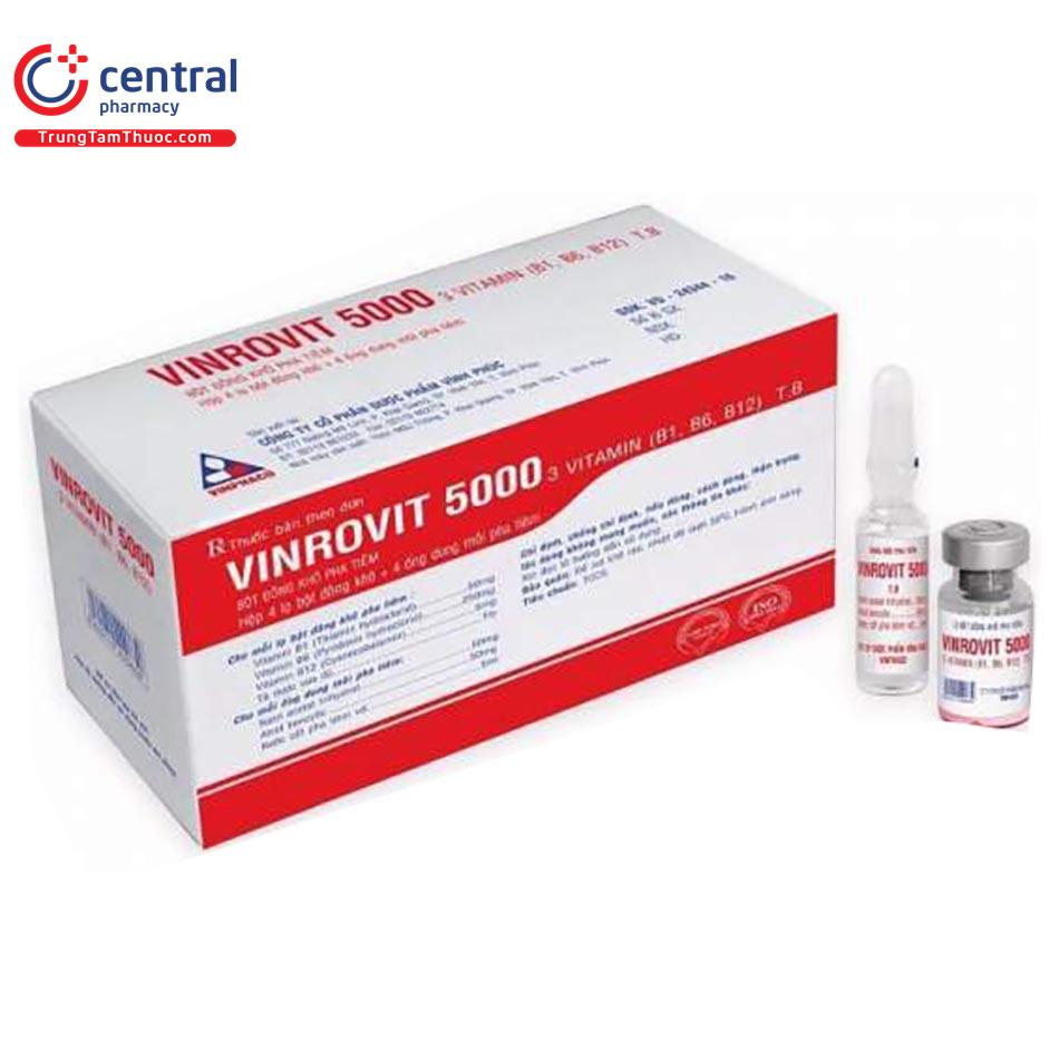 Vinrovit 5000 bột pha tiêm 3 vitamin Vĩnh Phúc (H/4lọ/4o)