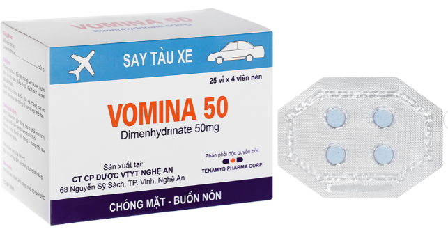 Vomina Dimenhydrinate 50mg Nghệ An (H/100v)