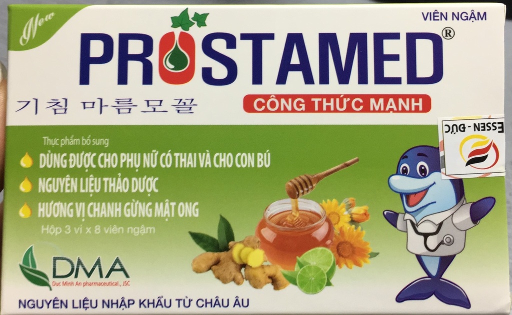 Prostamed ngậm ho vị chanh gừng mật ong DP Essen-Đức (H/24v)