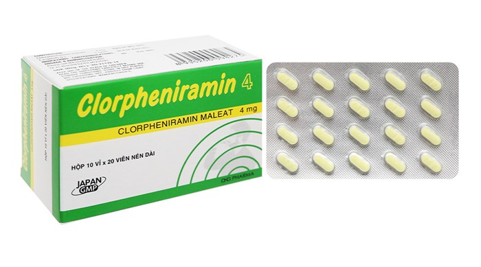 Clorpheniramin 4mg DHG Hậu Giang (H/10vỉ/20v))