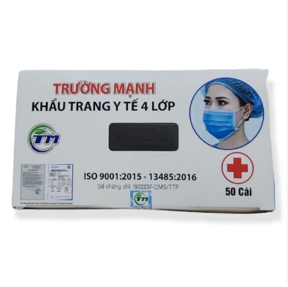 Khẩu trang y tế 4 lớp màu đen Trường Mạnh (H/50 cái)