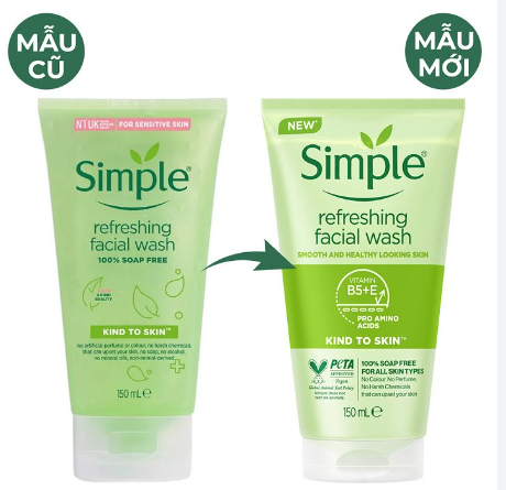 Gel rửa mặt Simple (Tuýp/150ml) xanh lá