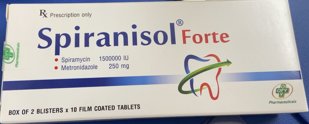 Spiranisol Forte spiramycin 1500000IU OPV (H/20v) Date 08/2026