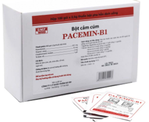 Bột cảm cúm Pacemin B1 Hà Tây (H/100gói/2.5g) Date 11/2026