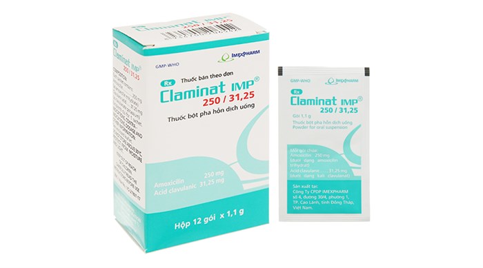 Claminat IMP 250/31.25 Imexpharm (H/12gói/1.1g)
