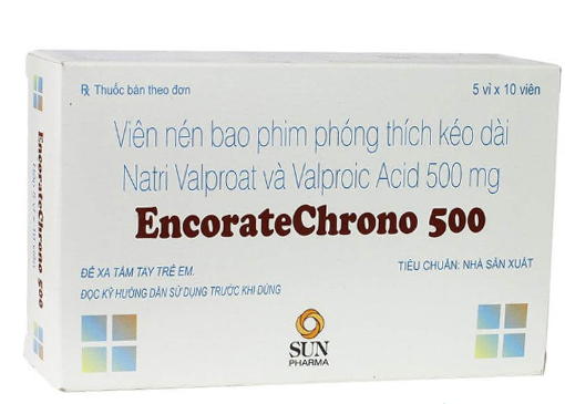 EncorateChrono natri valproat và valproic acid 500mg Ấn Độ (H/50v)