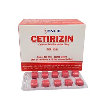 Cetirizin 10mg Enlie Bình Dương viên đỏ (H/100v)