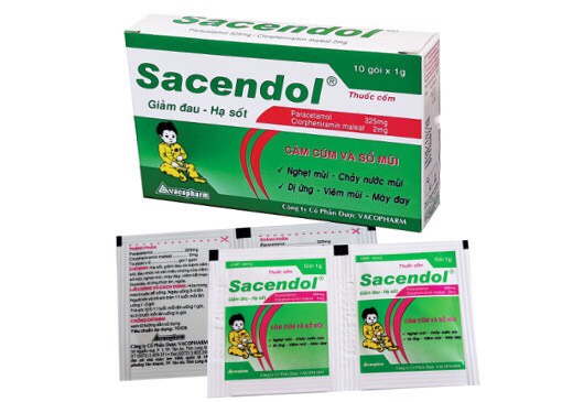 Sacendol paracetamol 325mg Vacopharm (H/10gói/1g) Date 02/2025