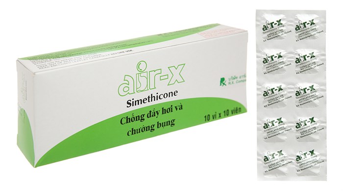 Air-X simethicone 80mg chống đầy hơi và chướng bụng Thái Lan (H/100v)