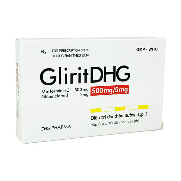 GliritDHG 500mg/5mg DHG Hậu Giang (H/30v)