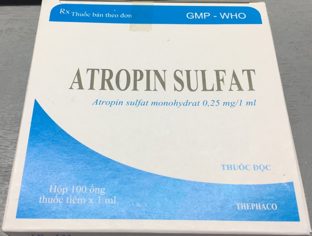 Atropin sulfat 0.25mg/1ml tiêm Thanh Hóa (H/100o/1ml)