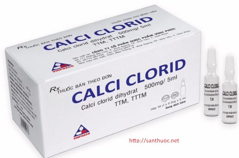 Calci clorid 500mg/5ml tiêm Vĩnh Phúc (H/50o/5ml)