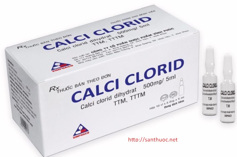 Calci clorid 500mg/5ml tiêm Vĩnh Phúc (H/50o/5ml)