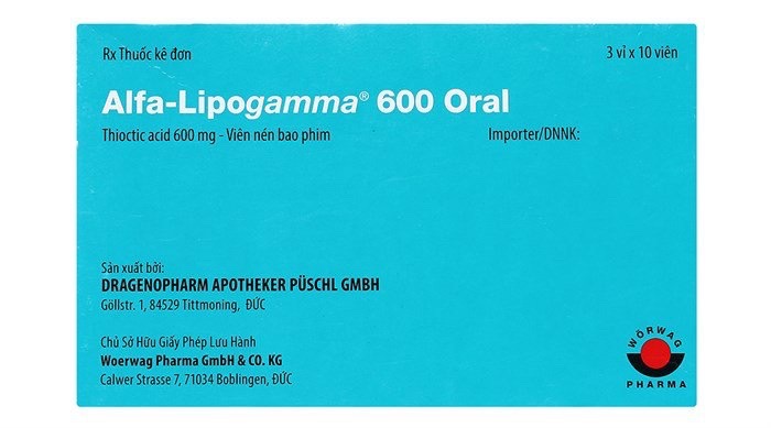 Alfa Lipogamma 600 oral thioctic acid 600mg Đức (H/30v)