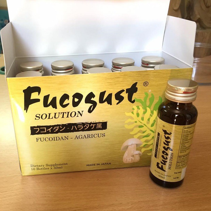 Fucogust solution fucoidan - agaricus Nhật Bản (H/10lọ/50ml) Date 11/2027