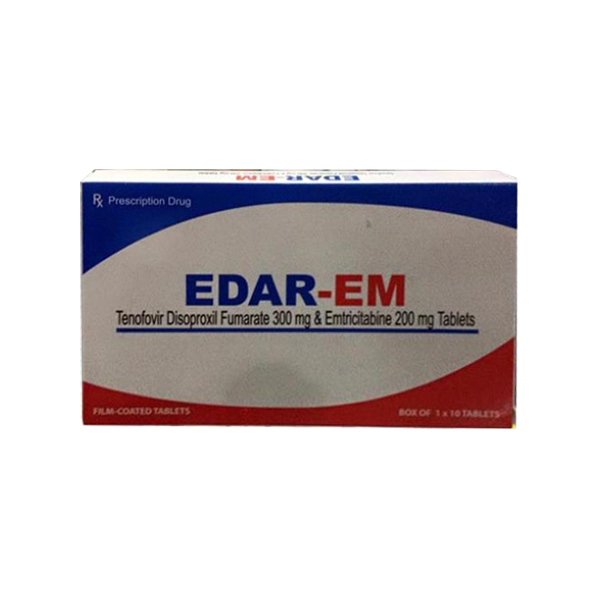 Edar EM tenofovir 300mg & emtricitabine 200mg Ấn Độ (H/10v)