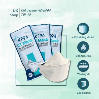 Khẩu trang KF94 CT Mask trắng Cường Thịnh (Túi/10c)