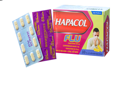 Hapacol flu paracetamol 500mg DHG Hậu Giang (H/100v)