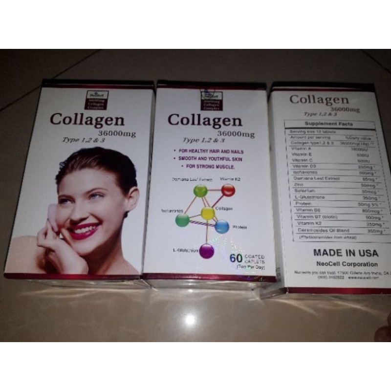 Collagen 3600mg type 123 Mỹ (Lọ/60v)