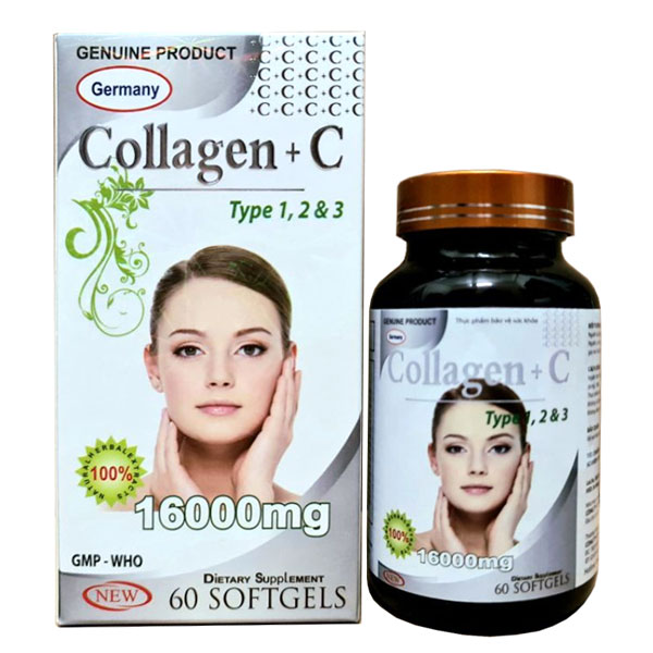 Collagen C Type 1 2 & 3 16000mg MediUSA (Lọ/60v) rẻ