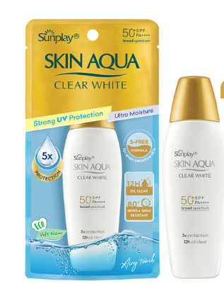 Sunplay Skin Aqua clear white sữa chống nắng dưỡng da trắng mịn Rohto (Lọ/25g) 