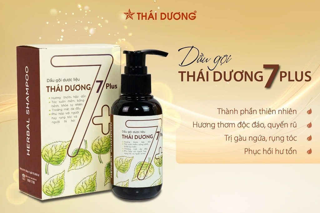 Combo 2 chai dầu gội dược liệu thái dương 7 plus 250ml + 1 chai 100ml (Hộp)