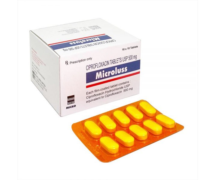 Microluss ciprofloxacin 500mg Ấn Độ (H/100v)