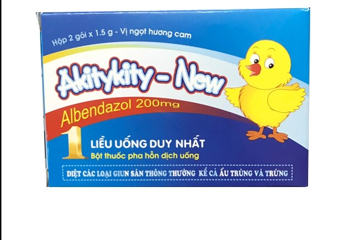 Akitykity new albendazol 200mg TW1 Pharbaco (H/2gói/1.5g)