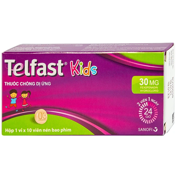 Telfast kids fexofenadin 30mg Sanofi (H/10v) Date 06/2027