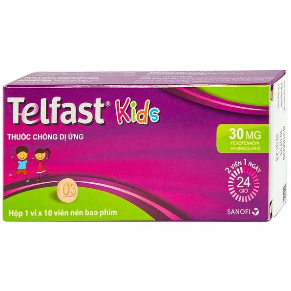 Telfast kids fexofenadin 30mg Sanofi (H/10v) Date 12/2025