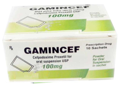 Gamincef cefpodoxime 100mg Ấn Độ (H/10gói)