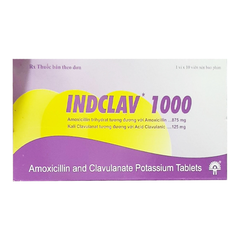 Indclav 1000 amoxicillin 875mg Ấn Độ (H/10v)