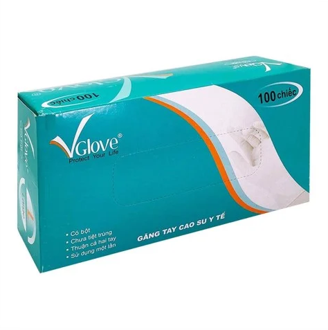 Găng tay cao su y tế có bột VGlove size S (H/100cái)