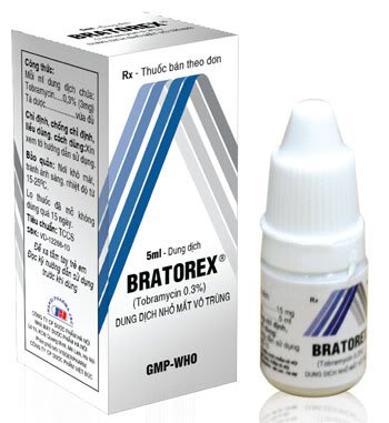 Bratorex tobramycin 0.3% nhỏ mắt Hà Nội (Cọc/10lọ/5ml)
