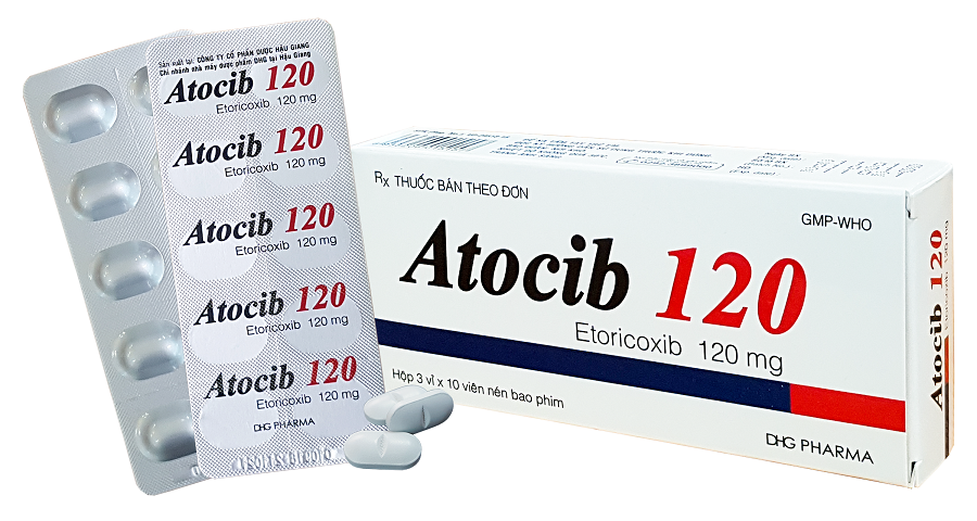 Atocib 120 etoricoxib 120mg DHG Hậu Giang (H/30v)