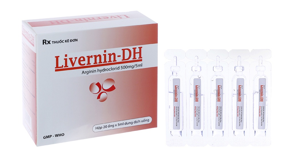 Livernin DH arginin hydroclorid 500mg/5ml Hà Tây (H/20o/5ml)