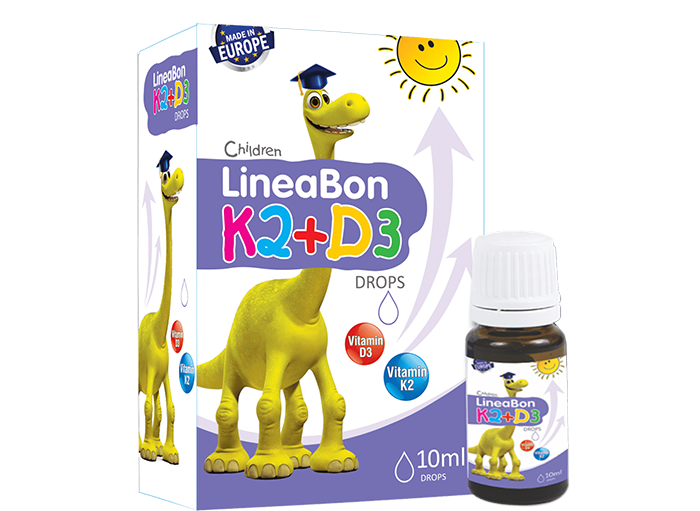 Lineabon K2 + D3 Nhỏ Giọt hỗ trợ tăng chiều cao cho bé Slovenia (Lọ/10ml) Date 09/2027