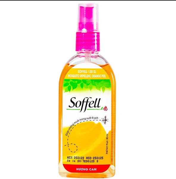 Soffell Xịt Xua Muỗi Hương Cam (Lọ/80ml)