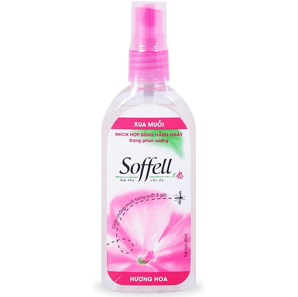 Soffell Xịt Xua Muỗi Hương Hoa (Lọ/80ml)