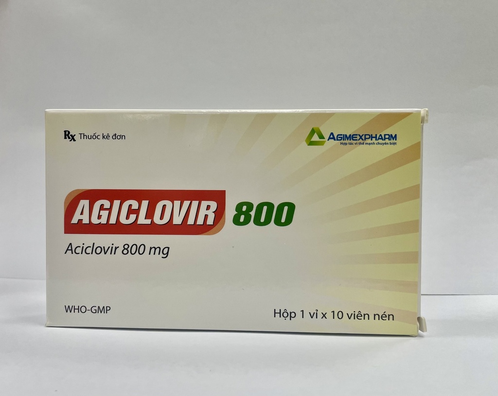 Agiclovir 800 Acyclovir 800mg Agimexpharm (H/10v) date 03/2025
