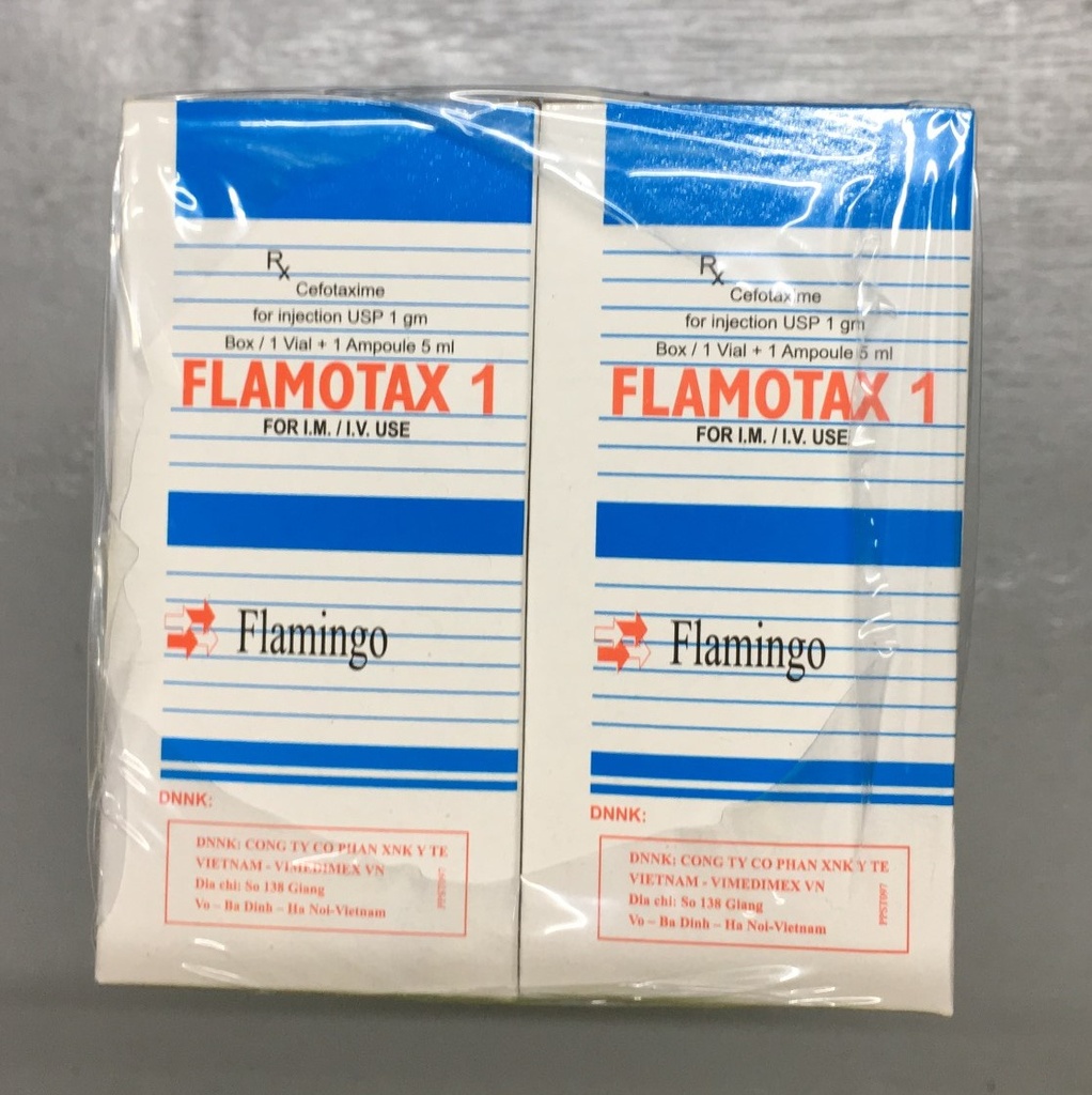 Flamotax 1 cefotaxime 1gm tiêm Ấn Độ (H/1lọ/1o)