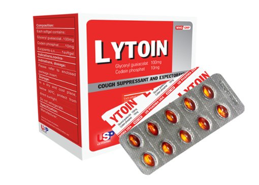 Lytoin glyceryl guaiacolat 100mg USP (H/100v)